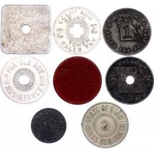 United States Lot of 8 Sale Tax Tokens 20th Century (ND)