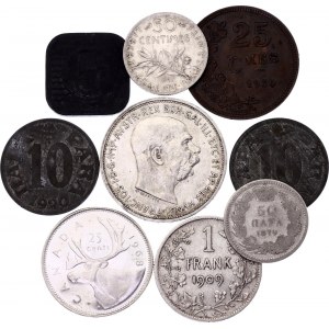 World Nice Lot of 9 Coins 1879 - 1968