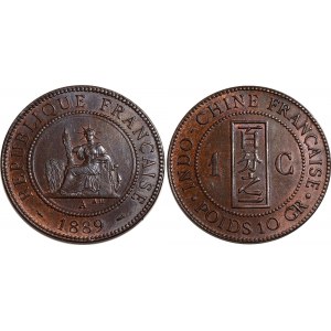 French Indochina 1 Centime 1889 A