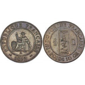 French Indochina 1 Centime 1892 A