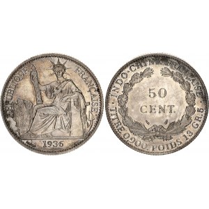 French Indochina 50 Centimes 1936 Paris