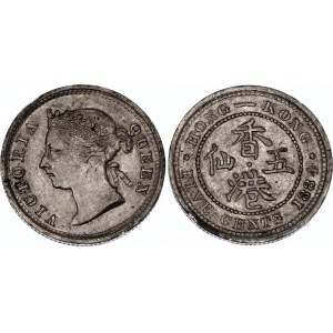 Hong Kong 5 Cents 1884