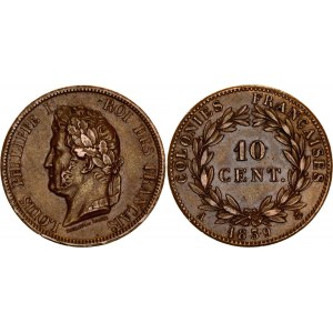 French Colonies 10 Centimes 1839 A