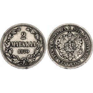 Russia - Finland 2 Markkaa 1870 S