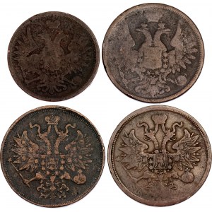 Russia Lot of 4 Coins 1857 -1865