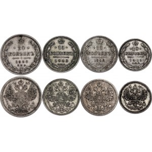 Russia Lot of 4 Coins 1888 - 1913