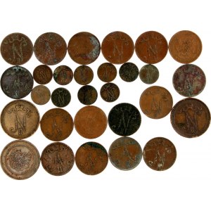 Russia - Finland Lot of 29 Coins 1866 -1917