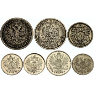 Russia - Finland Lot of 7 Coins 1866 -1916