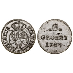 Polen, 6 Kupferpfennige, 1794, Warschau