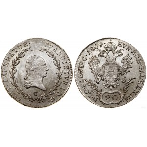 Österreich, 20 krajcars, 1809 C, Prag
