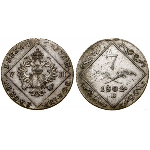 Österreich, 7 krajcars, 1802 B, Kremnica