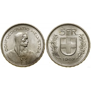 Švajčiarsko, 5 frankov, 1967 B, Bern