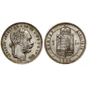Węgry, 1 forint, 1881 KB, Kremnica