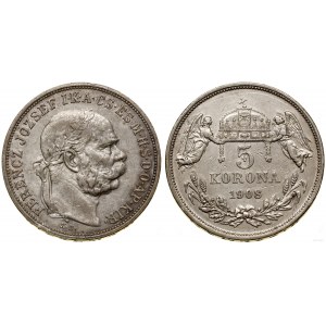 Ungarn, 5 Kronen, 1908 KB, Kremnica
