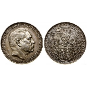 Niemcy, medal wybity z okazji 80. urodzin Paula von Hindenburga, 1927 D, Monachium