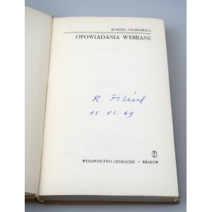 FILIPOWICZ KORNEL, Vybrané poviedky 1968 (autogram autora)