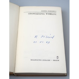 FILIPOWICZ KORNEL, Ausgewählte Erzählungen 1968 (Autogramm des Autors)
