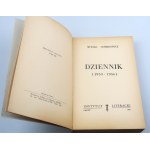 GOMBROWICZ WITOLD Dziennik (1953-1956) Wyd. I. Paris 1957. Instytut Literacki.