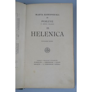 KONOPNICKA MARYA - POEZYE W NOWYM UKŁAD. II. HELENICA. 1. vyd. 1902.