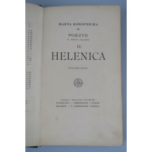 KONOPNICKA MARYA - POEZYE W NOWYM UKŁAD. II. HELENICA. 1. Aufl. 1902.