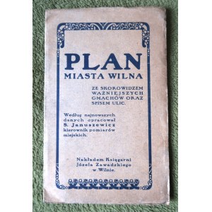 PLAN MIASTA WILNA ZE SKOROWIDZEM WAŻNIEJSZYCH GMACHÓW ORAZ SPISEM ULIC (1921)