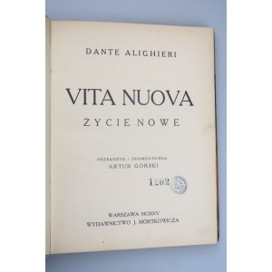 DANTE ALIGHIERI Vita Nuova ŻYCIE NOWE (1915)