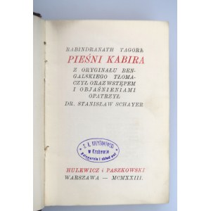 TAGORE RABINDRANATH Pieśni Kabira (1923)