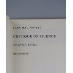 IVAN MALINOWSKI Critique of Silence SELECTED POEMS (autograf Autora)
