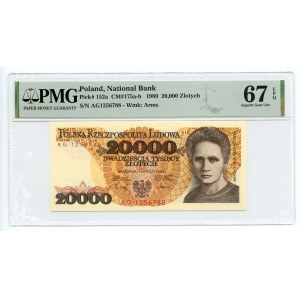 20,000 zl 1989 - Serie AG - PMG 67 EPQ