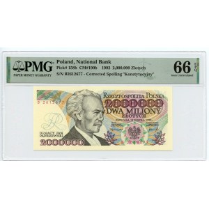 2,000,000 zloty 1992 - series B - PMG 66 EPQ
