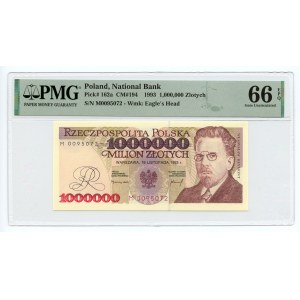1,000,000 zloty 1993 - M series - PMG 66 EPQ