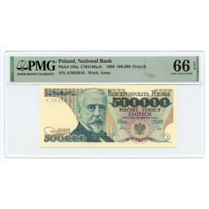 500.000 PLN 1990 - Serie A - PMG 66 EPQ