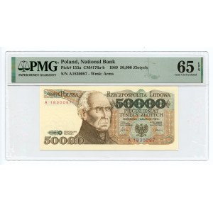 50,000 zloty 1989 - series A - PMG 65 EPQ