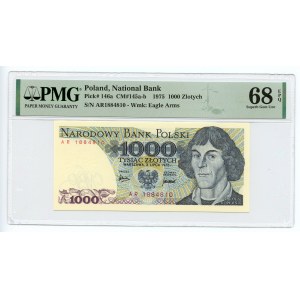 1000 złotych 1975 - seria AR - PMG 68 EPQ