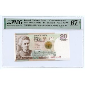 20 PLN 2011 - Maria Skłodowska Curie - PMG 67 EPQ