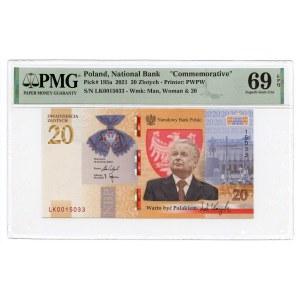 20 Złotych 2021 - Lech Kaczyński - PMG 69 EPQ