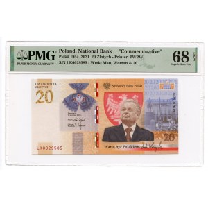20 Gold 2021 - Lech Kaczyński - PMG 68 EPQ