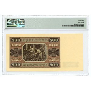 500 zloty 1948 - AU series - PMG 58