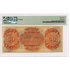USA 50 DOLLARS - Canal Bank 1850 - PMG 63.