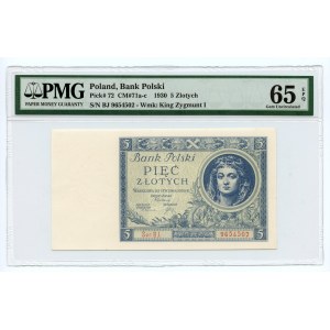 5 gold 1930 - BJ Series - PMG 65 EPQ
