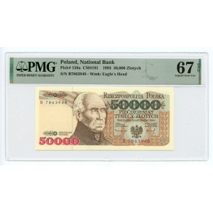 50 000 PLN 1993 - séria B - PMG 67 EPQ