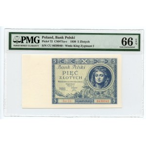 5 gold 1930 - Ser.CU. - PMG 66 EPQ