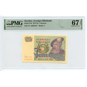 Schweden, 5 Kronen, 1981 CU - PMG 67 EPQ
