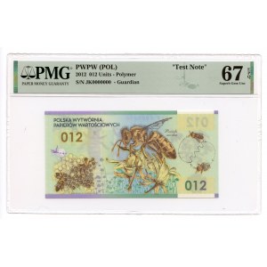 PWPW, Honeybee 012- JK 0000000 series - PMG 67 EPQ