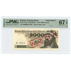 2.000 złotych 1979 - WZÓR - S 0000000 - No.1886 - PMG 67 EPQ