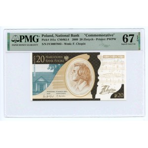 20 złotych 2009 - Fryderyk Chopin - PMG 67 EPQ