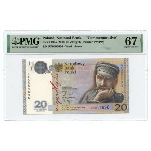 20 Gold 2018 - 100th Anniversary of Independence - number 0003696 - PMG 67 EPQ.