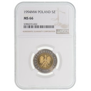 5 złotych 1994 - NGC MS66