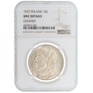 10 zloty 1937 - Józef Piłsudski - NGC UNC Details