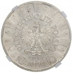 10 złotych 1937 - Józef Piłsudski - NGC UNC Details